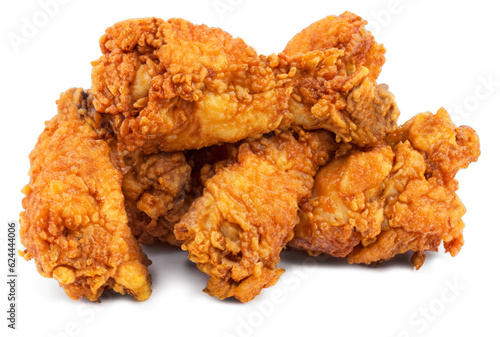 pile of fried chicken isolated