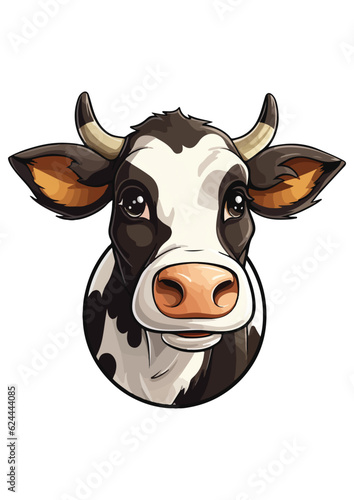 colorful cow vector, cow sticker, cow print for logo, editable, ready-to-print cow illustration