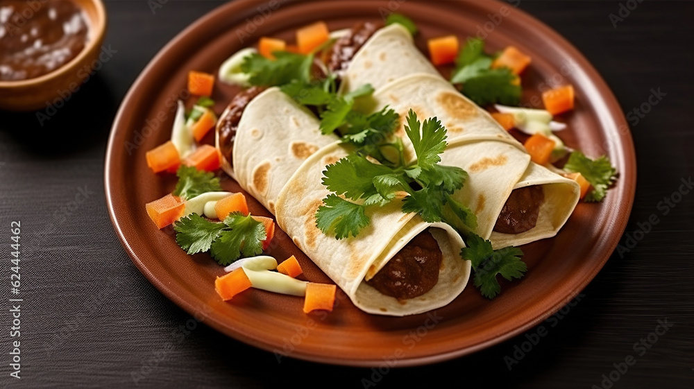 Veracruz-Style Eggs Wrapped in Tortillas, Drizzled with Flavorful Sauce. Generative AI Veracruz-Style Eggs Wrapped in Tortillas, Drizzled with Flavorful Sauce. Generative AI