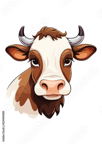 colorful cow vector, cow sticker, cow print for logo, editable, ready-to-print cow illustration