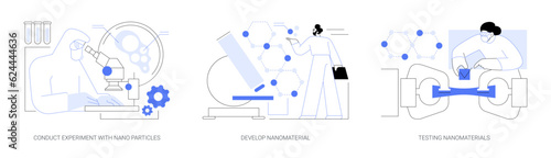 Nanotechnology abstract concept vector illustrations.