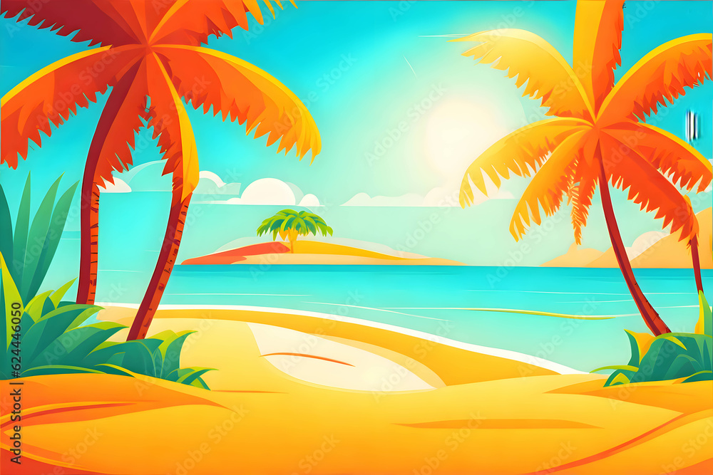 beach with trees,summer vibe
