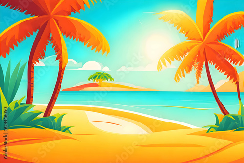 beach with trees summer vibe