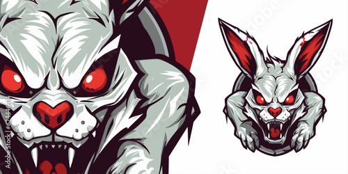 Terrifying Bunny Undead: Modern Sport & Esport Team Logo Design, Badge, Emblem & T-shirt Print