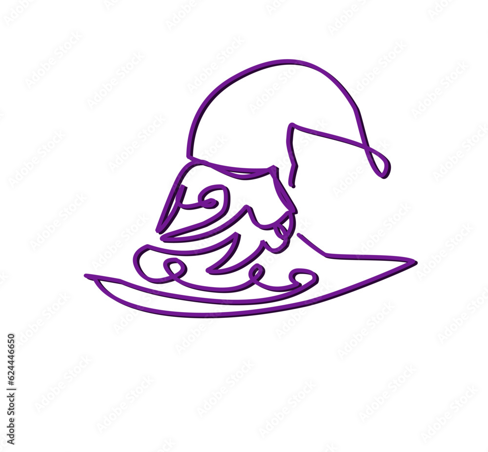 one continuous line of Wizard Hat one continuous line of Wizard Hat