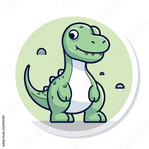 Dinosaur in doodle, cartoon style. 2d flat vector illustration in logo, icon style. 