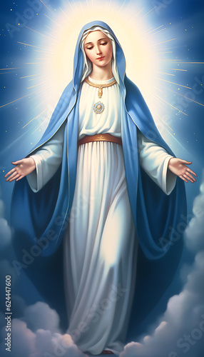 Print op canvas Virgen de la Medalla Milagrosa, Our Lady of the Miraculous Medal.