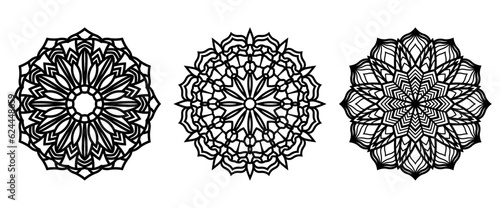 Set of mandalas. Vector lace pattern. Ornamental round ornaments. Abstract illustration. Collection 