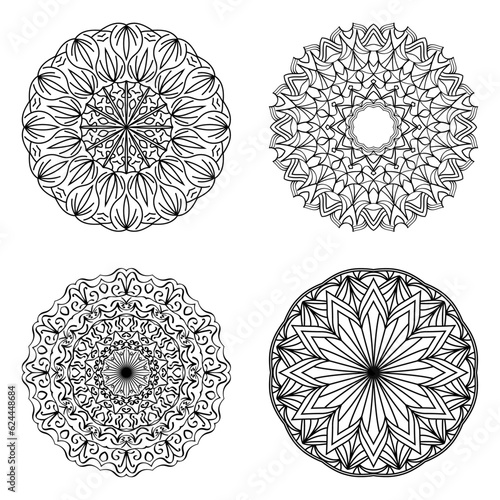 Set of mandalas. Vector lace pattern. Ornamental round ornaments. Abstract illustration. Collection 