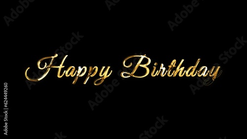 luxury lettering happy birthday in gold color