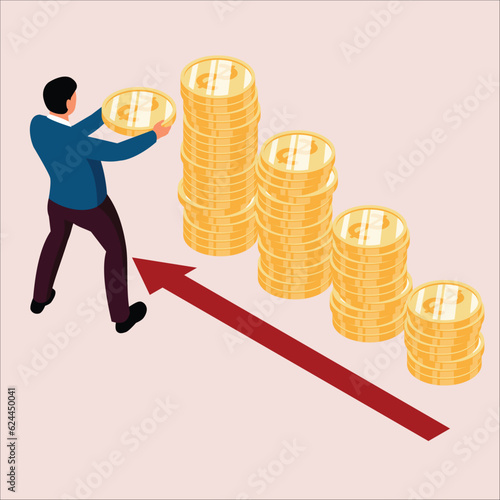 Investment or saving growth, growing wealth, financial and banking forecast, earning profit or grow income or mutual fund return concept.