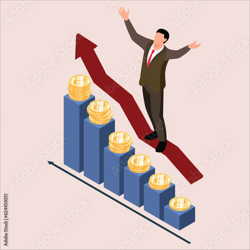 Investment or saving growth, growing wealth, financial and banking forecast, earning profit or grow income or mutual fund return concept.