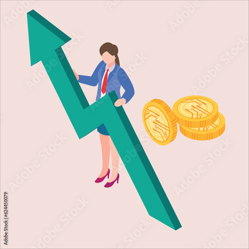 Investment or saving growth, growing wealth, financial and banking forecast, earning profit or grow income or mutual fund return concept.