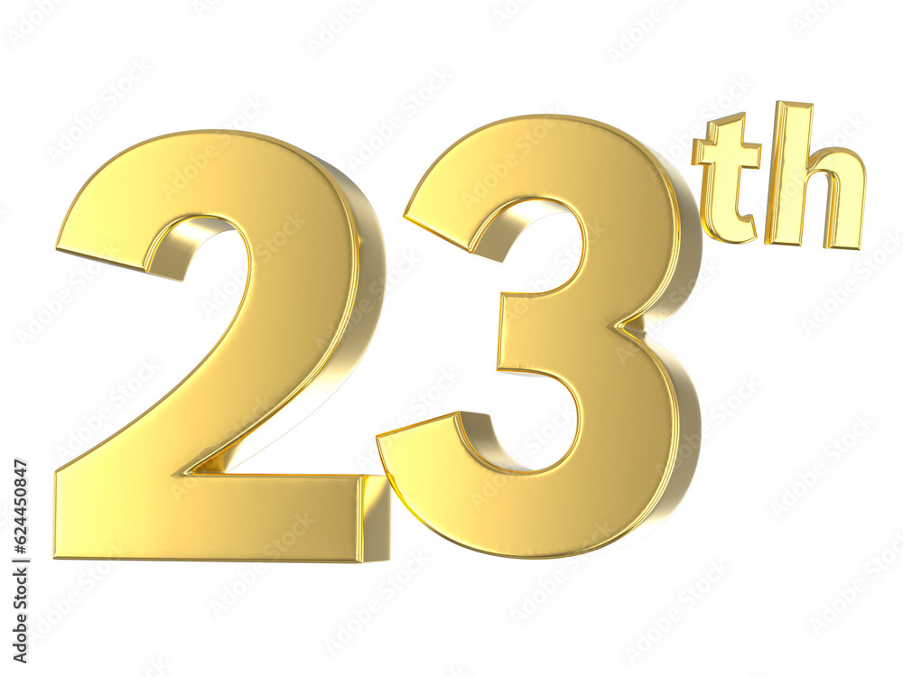 Obraz premium Number Gold 3D Render