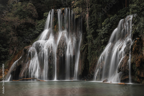 View of Tamasopo falls surrounded by nature in the beautiful region of Huasteca, San Luis Potosí, Mexico. photo