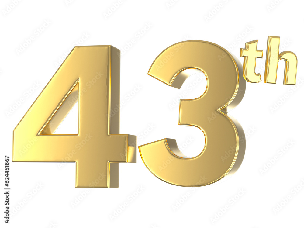 Obraz premium Number Gold 3D Render