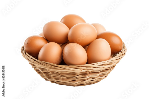 Papier peint Eggs in Basket on Transparent Background. AI