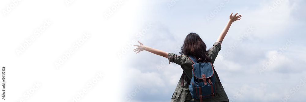 Backpacker or hipster, look at the map while traveling. Backpacker or hipster, look at the map while traveling.