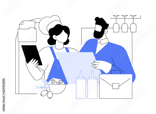 Select a food franchise abstract concept vector illustration.