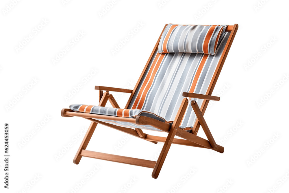 Outdoor Lounge Chair Isolated on Transparent Background. AI