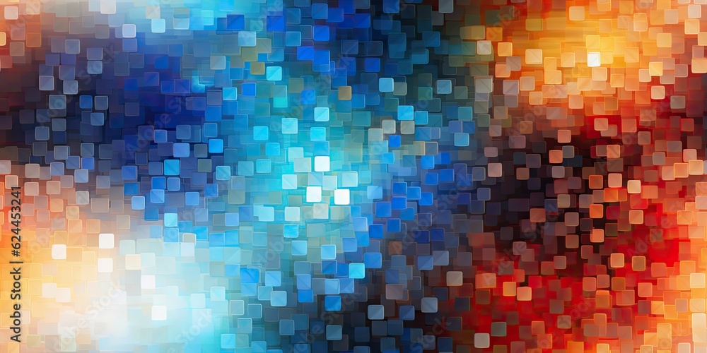Abstract Pixels Bursting with Vibrant Hues