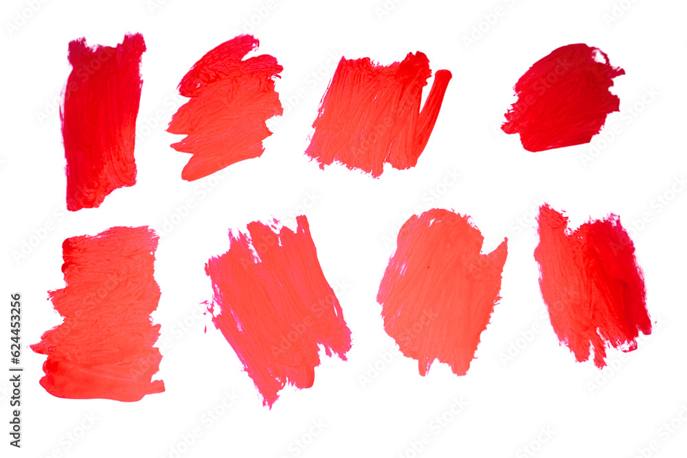 collection of black paint, ink brush strokes Isolated on transparent white background