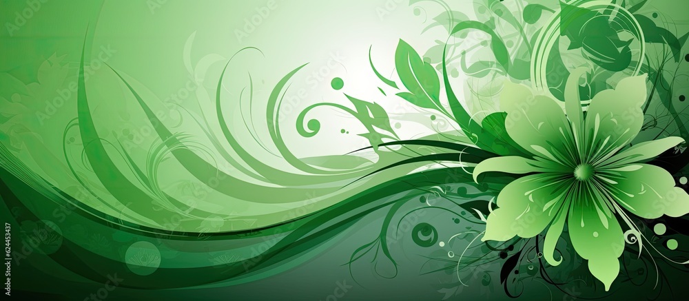 Beautiful abstract green floral design, banner Beautiful abstract green floral design, banner