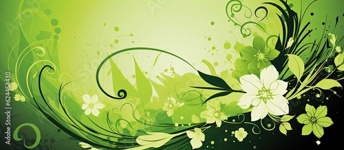 Beautiful abstract green floral design, banner
