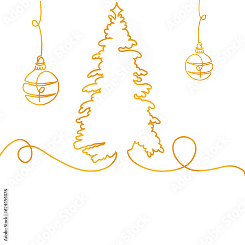 Golden christmas artline