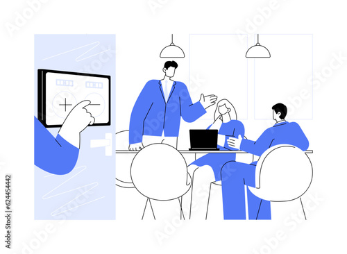 Booking conference room abstract concept vector illustration.