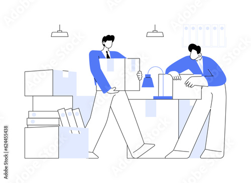 Moving in a new office abstract concept vector illustration. © Visual Generation