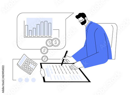 Balance sheet abstract concept vector illustration.