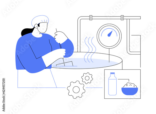 Cooking the curd abstract concept vector illustration.