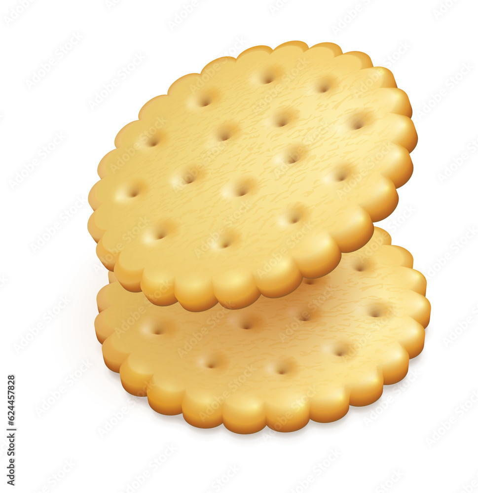 Two crisp cookies snacks isolated on white background. PNG Illustration Two crisp cookies snacks isolated on white background. PNG Illustration