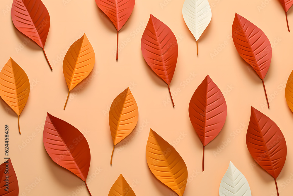 Fototapeta premium seamless pattern with autumn leaves