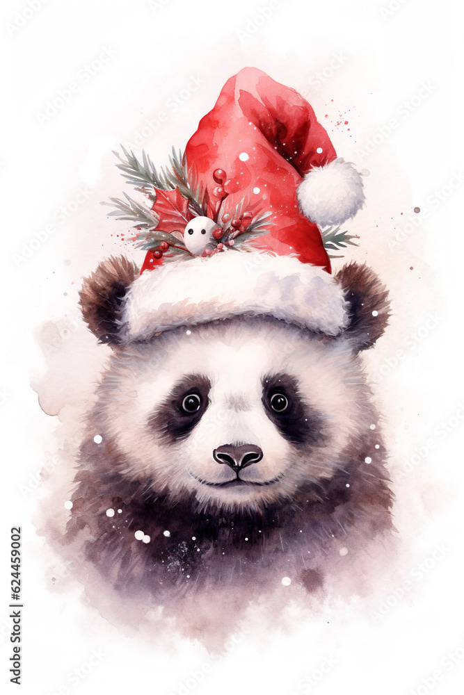 watercolor baby animals Christmas style, ai generated watercolor baby animals Christmas style, ai generated