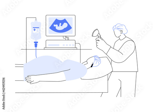 Prenatal surgery abstract concept vector illustration.