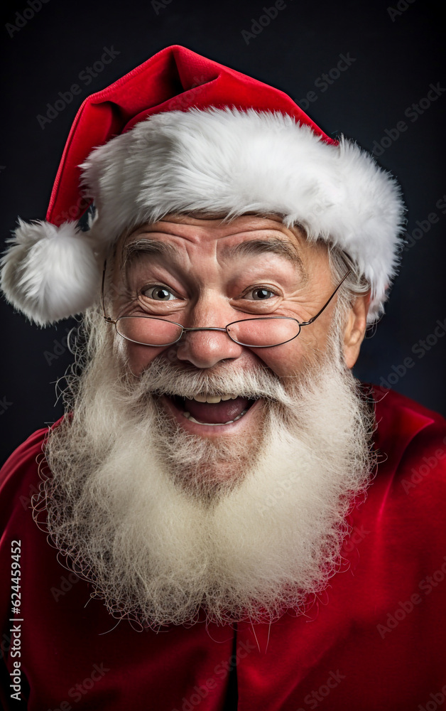 Close-up portrait of joyful and smiling Santa Claus Close-up portrait of joyful and smiling Santa Claus