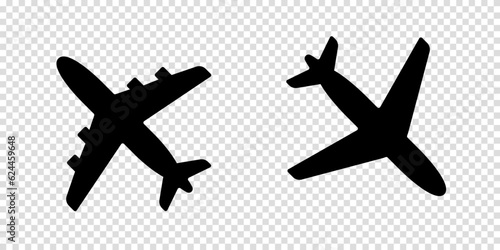 Airplane two sign icon on a transparent background