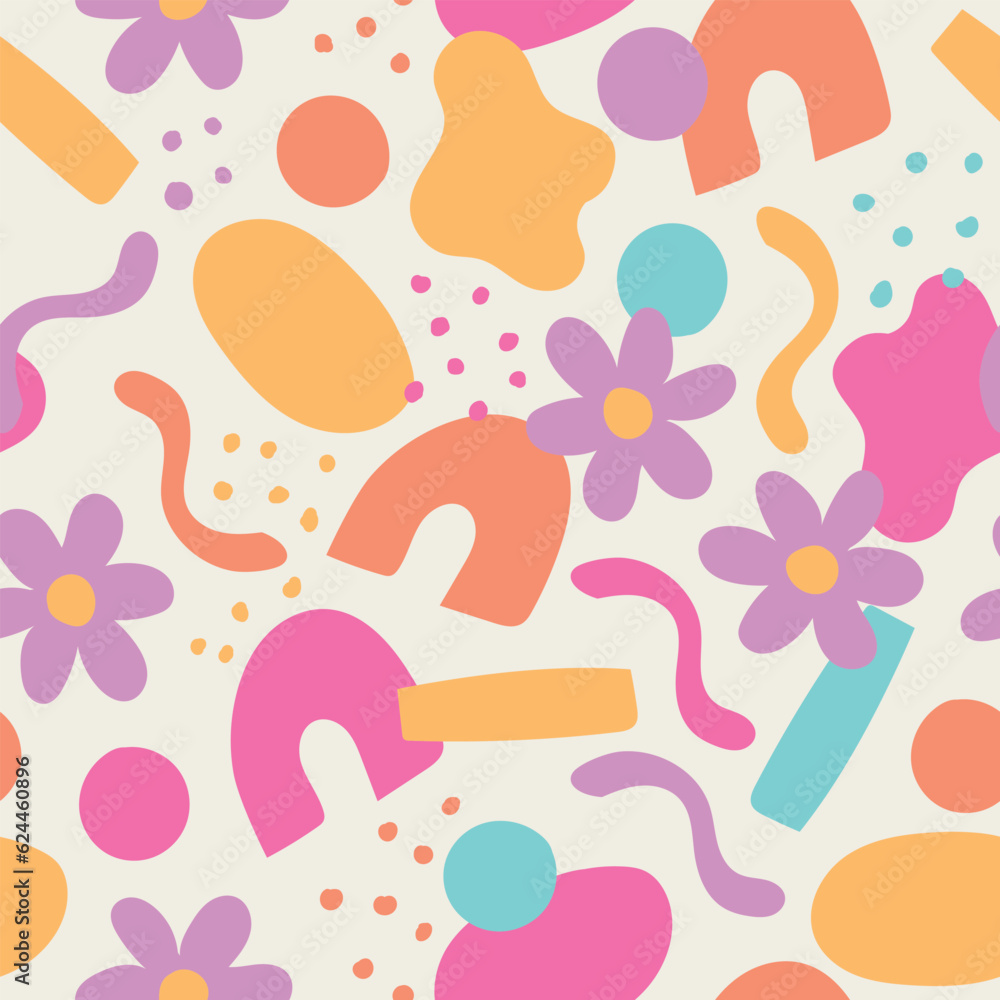 Abstract seamless pattern. Abstract background. Abstract shapes print