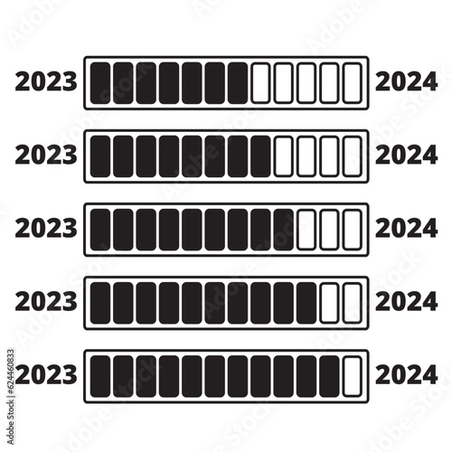 Icono de de cambio de año 202023 - 2024. Vector