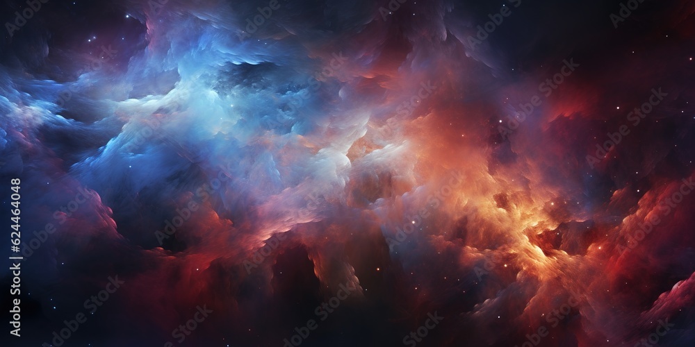 colorful giant cloud of dust and gas in space, stary night nebula background wallpaper