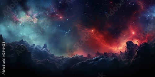 a colorful nebula in space, stary night nebula background wallpaper © id512