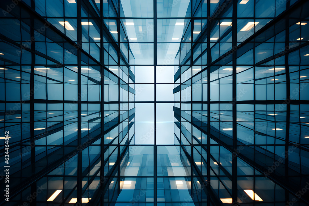 Architectural Symmetry Abstract Pattern of a Glass Facade Architectural Symmetry Abstract Pattern of a Glass Facade