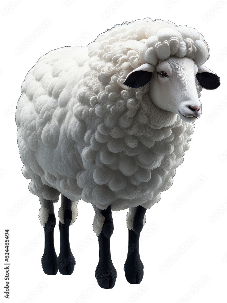 Coopworth sheep breed isolated on white background Coopworth sheep breed isolated on white background