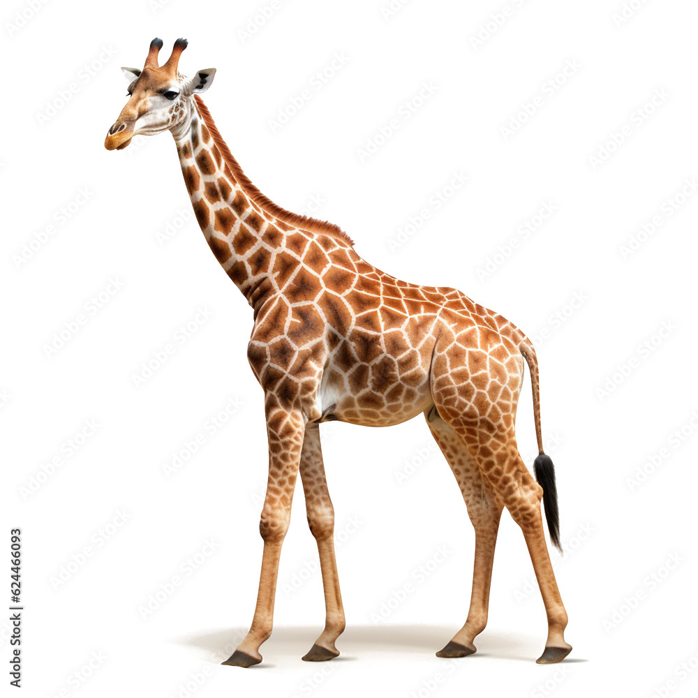 giraffe on a transparent background for decorating the project Publications and websites