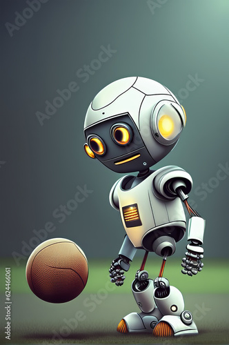Roboter Illustrationen beim Fußball spielen - KI 