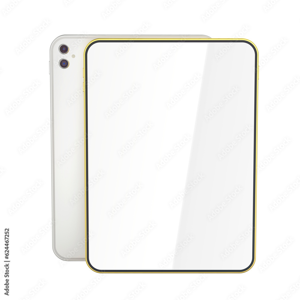 Gold and silver tablets on transparent background, front view Gold and silver tablets on transparent background, front view