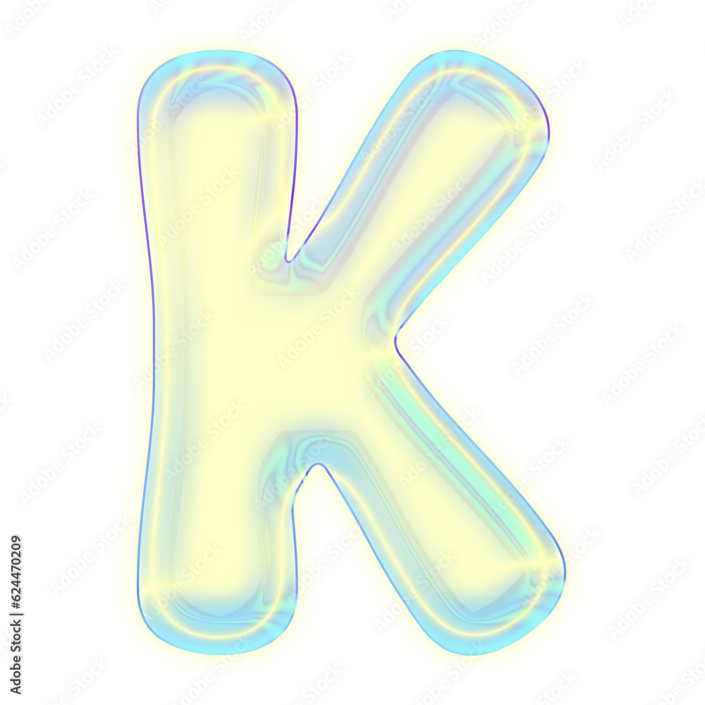 Cute pastel holographic font, rainbow letters Used for various graphic work.