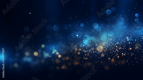 Canvas Print blue glow particle abstract bokeh background